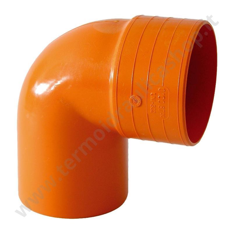 05PR200 - Curva A 90° In Pvc Rosso  D. 200